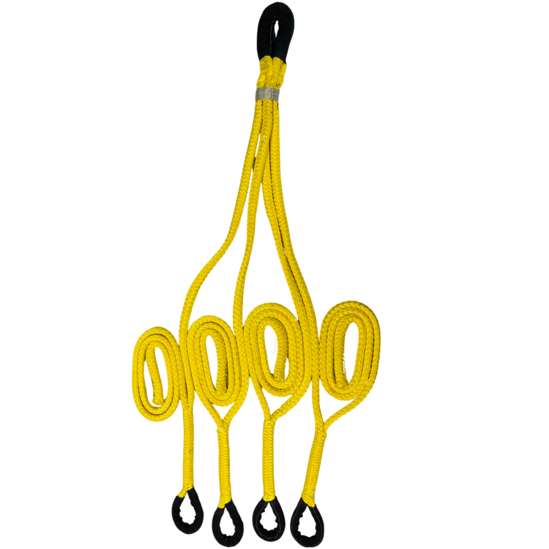 HMPE Warehouse 5/8" LPX 12 Strand Polyester Hollow Braid Adjustable 4 Legged Sling for Pad Mount Transformers 6'-8'